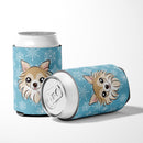 Snowflake Chihuahua Can or Bottle Hugger Cooler Sleeve for Standard 12 oz Cans, Insulated Foam Beer & Soda Can Hugger Reusable