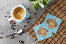 Snowflake Chocolate Brown Poodle Foam Coasters Set of 4 Cup Coasters for Indoor Outdoor, Tabletop Protection, Anti Slip, Mouse pad Material
