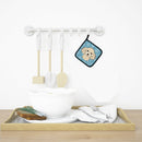 Snowflake Buff Poodle Pot Holder Set of 2 Heat Resistant Quilted Hot Pads 7.5 x 7.5 Inch, Insulated Kitchen Trivets for Cooking & Baking