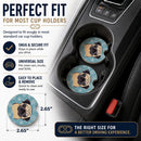 Snowflake Fawn Pug Set of 2 Cup Holder Car Coasters Absorbent Round Sandstone Coasters Gifts for Men or Women, 2.5, Multicolor