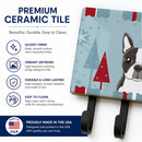 Winter Holiday Boston Terrier Leash or Key Holder Wall Hooks, Coat Rack Wall Mount, for Hanging Keys, Towels, Aprons, Leashes