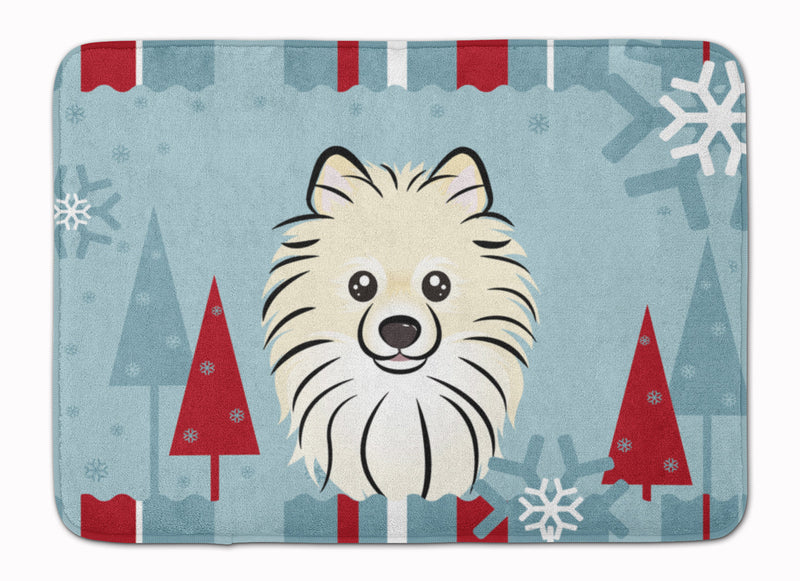 Winter Holiday Pomeranian Machine Washable Memory Foam Mat BB1703RUG