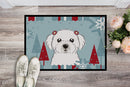 Winter Holiday Maltese Doormat Indoor Outdoor 24H X 36W Front Door Mat Rugs for Entryway, Non Slip Washable Low Pile,