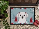 Winter Holiday Maltese Doormat Indoor Outdoor 24H X 36W Front Door Mat Rugs for Entryway, Non Slip Washable Low Pile,