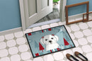 Winter Holiday Maltese Doormat Indoor Outdoor 24H X 36W Front Door Mat Rugs for Entryway, Non Slip Washable Low Pile,