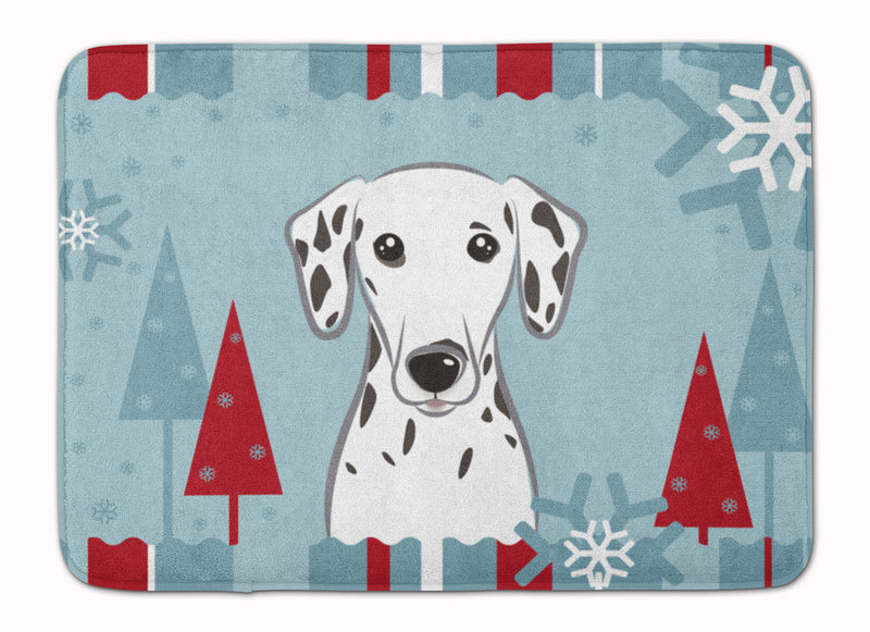 Winter Holiday Dalmatian Machine Washable Memory Foam Mat BB1706RUG