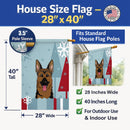 Winter Holiday German Shepherd House Flag 28x40 Porch Sleeve Pole Decorative Outside Yard Banner Artwork Wall Hanging, Polyester