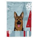Winter Holiday German Shepherd House Flag 28x40 Porch Sleeve Pole Decorative Outside Yard Banner Artwork Wall Hanging, Polyester
