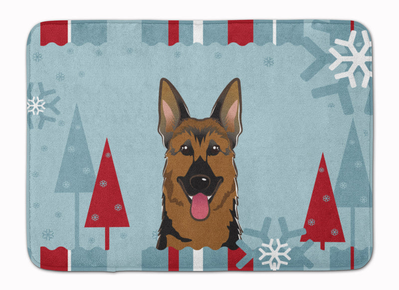 Winter Holiday German Shepherd Machine Washable Memory Foam Mat BB1707RUG