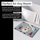 Winter Holiday Longhair Creme Dachshund Memory Foam Kitchen Mat Machine Washable Anti-Fatigue Cushion Comfort Bath or Kitchen Rug