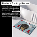 Winter Holiday Longhair Black and Tan Dachshund Memory Foam Kitchen Mat Machine Washable Anti-Fatigue Cushion Comfort Bath or Kitchen Rug