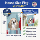 Winter Holiday Cocker Spaniel House Flag 28x40 Porch Sleeve Pole Decorative Outside Yard Banner Artwork Wall Hanging, Polyester