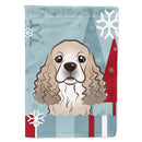 Winter Holiday Cocker Spaniel House Flag 28x40 Porch Sleeve Pole Decorative Outside Yard Banner Artwork Wall Hanging, Polyester