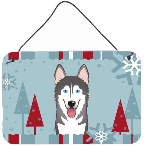 Winter Holiday Alaskan Malamute Wall or Door Hanging Prints BB1714DS812