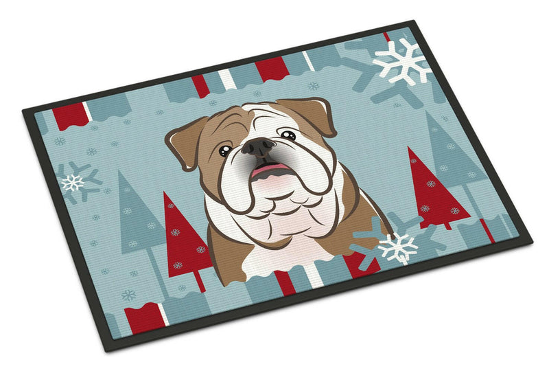 Winter Holiday English Bulldog  Indoor or Outdoor Mat 18x27 BB1715MAT