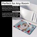 Winter Holiday English Bulldog  Memory Foam Kitchen Mat Machine Washable Anti-Fatigue Cushion Comfort Bath or Kitchen Rug