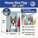 Winter Holiday Boxer House Flag 28x40 Porch Sleeve Pole Decorative Outside Yard Banner Artwork Wall Hanging, Polyester