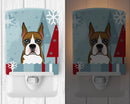 Winter Holiday Boxer Ceramic Night Light Compact, UL-Certified, Ideal for Bedroom, Bathroom, Nursery, Hallway, Kitchen, 6x4x3, Multicolor