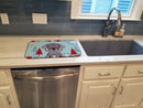 Winter Holiday Weimaraner Dish Drying Mat Absorbent Dish Drying Mat Pad for Kitchen Counter Dish Drainer Mat for Countertop, 14 x 21", Multicolor