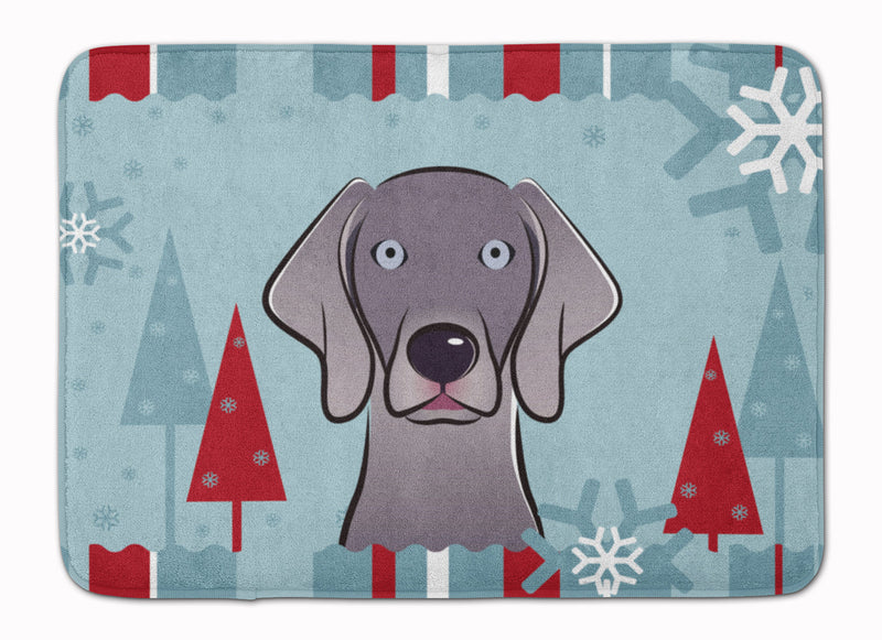 Winter Holiday Weimaraner Machine Washable Memory Foam Mat BB1727RUG