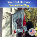 Winter Holiday Black Labrador House Flag 28x40 Porch Sleeve Pole Decorative Outside Yard Banner Artwork Wall Hanging, Polyester