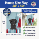 Winter Holiday Black Labrador House Flag 28x40 Porch Sleeve Pole Decorative Outside Yard Banner Artwork Wall Hanging, Polyester