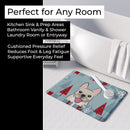 Winter Holiday French Bulldog Memory Foam Kitchen Mat Machine Washable Anti-Fatigue Cushion Comfort Bath or Kitchen Rug