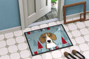 Winter Holiday Beagle Doormat Indoor Outdoor 24H X 36W Front Door Mat Rugs for Entryway, Non Slip Washable Low Pile,
