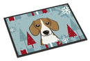 Winter Holiday Beagle Doormat Indoor Outdoor 24H X 36W Front Door Mat Rugs for Entryway, Non Slip Washable Low Pile,