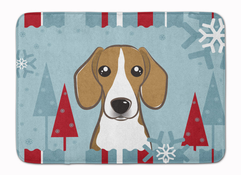 Winter Holiday Beagle Machine Washable Memory Foam Mat BB1735RUG