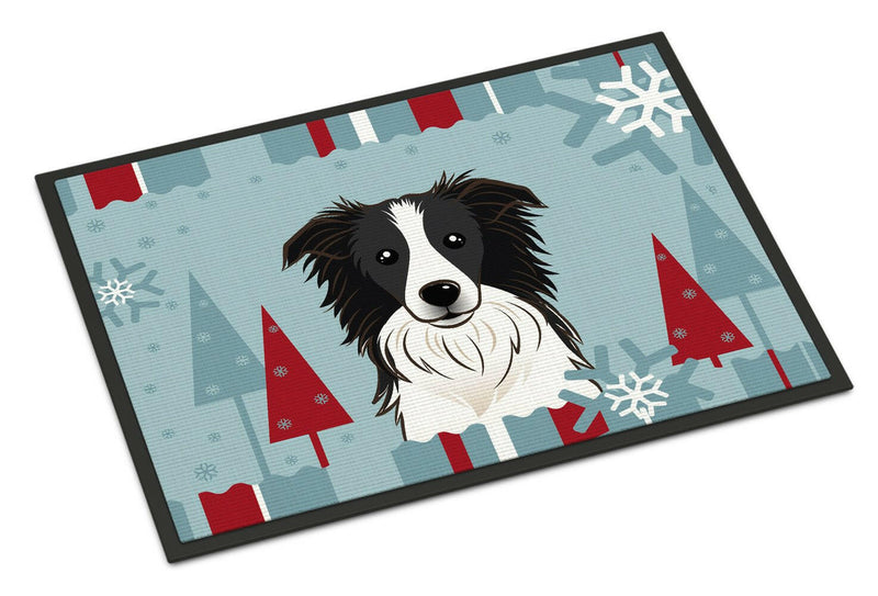 Winter Holiday Border Collie Indoor or Outdoor Mat 18x27 BB1737MAT