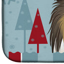 Winter Holiday Sheltie Dish Drying Mat Absorbent Dish Drying Mat Pad for Kitchen Counter Dish Drainer Mat for Countertop, 14 x 21", Multicolor