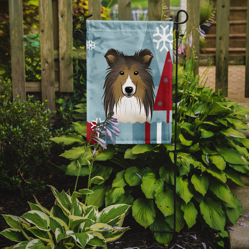 Winter Holiday Sheltie Flag Garden Size BB1738GF