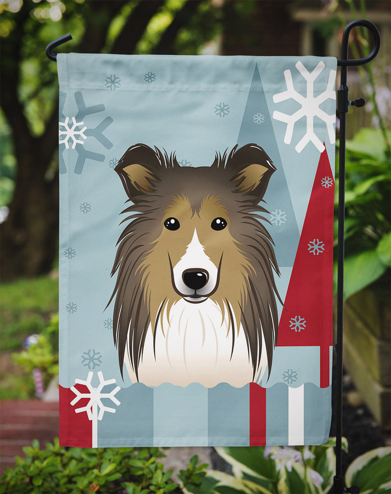 Winter Holiday Sheltie Flag Garden Size BB1738GF