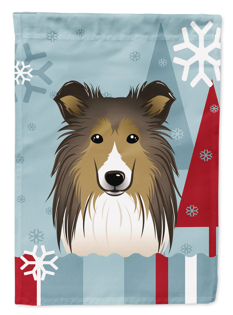 Winter Holiday Sheltie Flag Garden Size BB1738GF