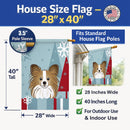 Winter Holiday Papillon House Flag 28x40 Porch Sleeve Pole Decorative Outside Yard Banner Artwork Wall Hanging, Polyester