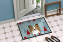 Winter Holiday Papillon Doormat Indoor Outdoor 18H X 27W Front Door Mat Rugs for Entryway, Non Slip Washable