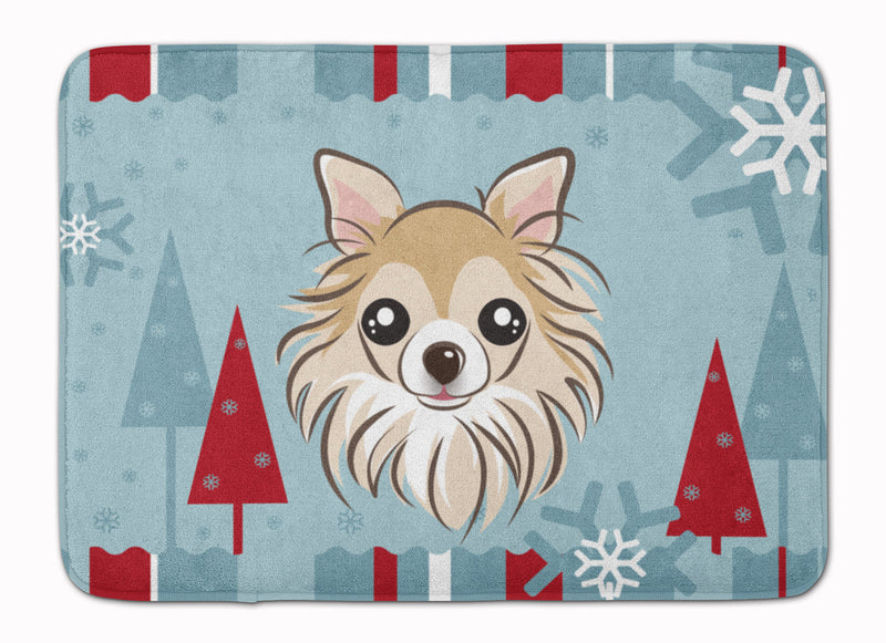 Winter Holiday Chihuahua Machine Washable Memory Foam Mat BB1747RUG