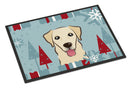 Winter Holiday Golden Retriever Doormat Indoor Outdoor 24H X 36W Front Door Mat Rugs for Entryway, Non Slip Washable Low Pile,