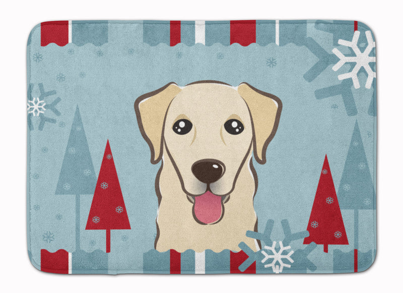 Winter Holiday Golden Retriever Machine Washable Memory Foam Mat BB1748RUG