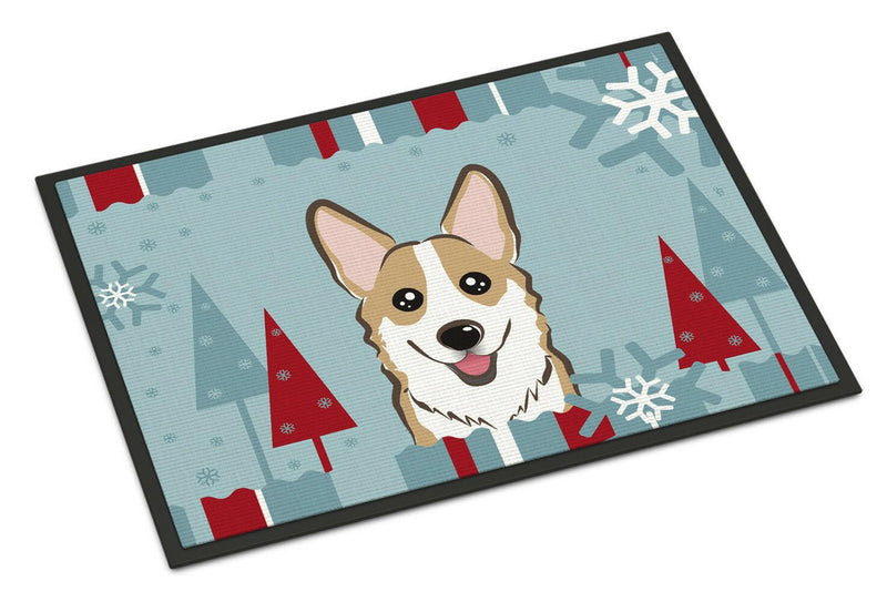 Winter Holiday Sable Corgi Indoor or Outdoor Mat 18x27 BB1749MAT