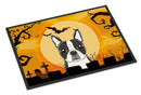 Halloween Boston Terrier Doormat Indoor Outdoor 18H X 27W Front Door Mat Rugs for Entryway, Non Slip Washable