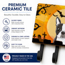 Halloween Boston Terrier Leash or Key Holder Wall Hooks, Coat Rack Wall Mount, for Hanging Keys, Towels, Aprons, Leashes