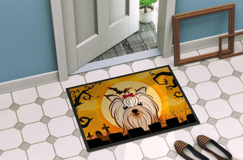 Halloween Yorkie Yorkshire Terrier Indoor or Outdoor Mat 18x27 BB1762MAT