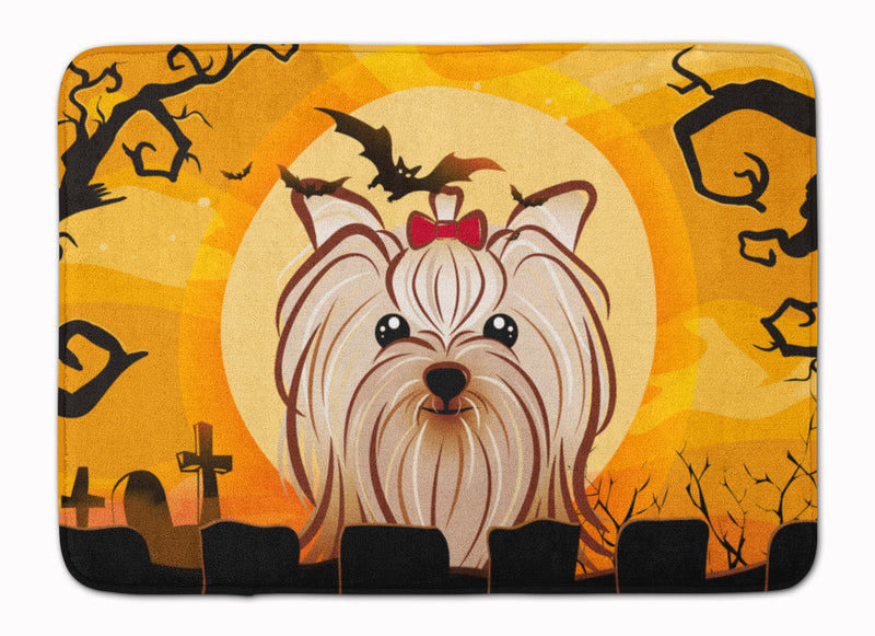 Halloween Yorkie Yorkishire Terrier Machine Washable Memory Foam Mat BB1762RUG