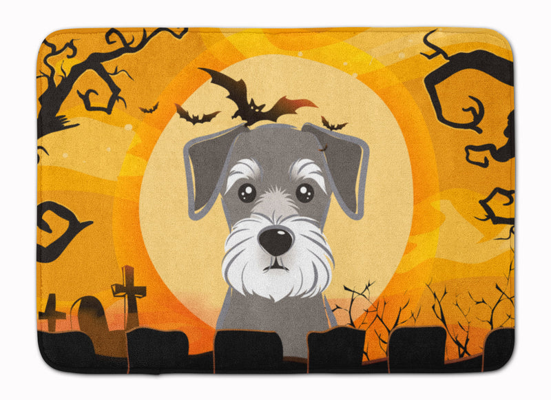 Halloween Schnauzer Machine Washable Memory Foam Mat BB1764RUG