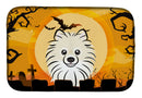 Halloween Pomeranian Dish Drying Mat Absorbent Dish Drying Mat Pad for Kitchen Counter Dish Drainer Mat for Countertop, 14 x 21", Multicolor