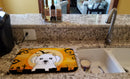 Halloween Maltese Dish Drying Mat Absorbent Dish Drying Mat Pad for Kitchen Counter Dish Drainer Mat for Countertop, 14 x 21", Multicolor