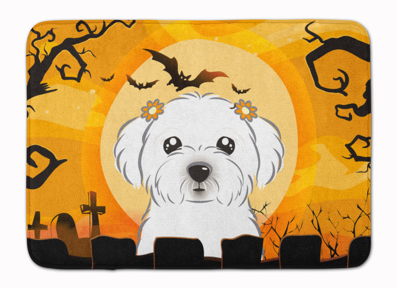 Halloween Maltese Machine Washable Memory Foam Mat BB1766RUG