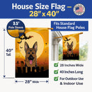 Halloween German Shepherd House Flag 28x40 Porch Sleeve Pole Decorative Outside Yard Banner Artwork Wall Hanging, Polyester